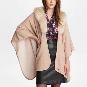Karl Lagerfeld Faux Fur Woven Shawl